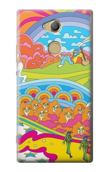 W3407 hippie Art Etui Coque Housse et Flip Housse Cuir pour Sony Xperia XA2 Ultra