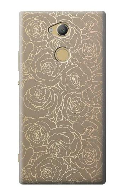 W3466 Motif Rose d'or Etui Coque Housse et Flip Housse Cuir pour Sony Xperia XA2 Ultra