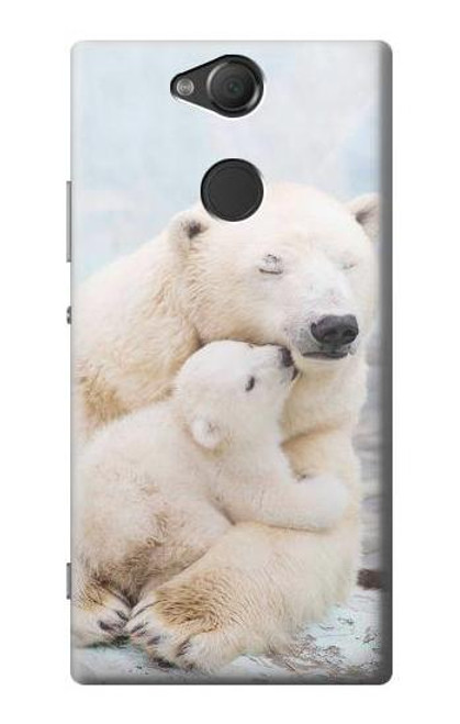 W3373 Famille d'ours polaire Etui Coque Housse et Flip Housse Cuir pour Sony Xperia XA2