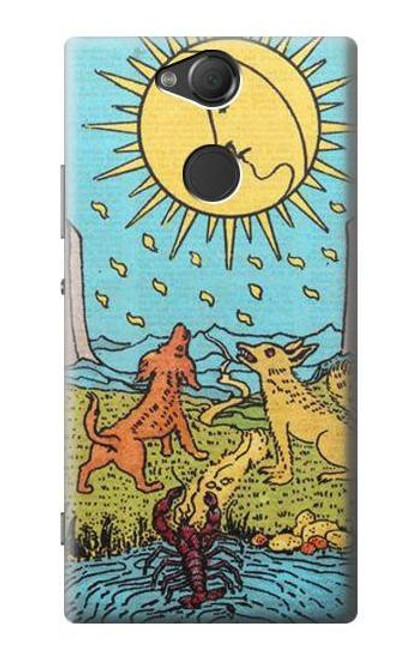 W3435 Carte de tarot Lune Etui Coque Housse et Flip Housse Cuir pour Sony Xperia XA2