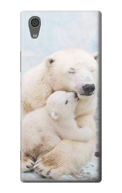 W3373 Famille d'ours polaire Etui Coque Housse et Flip Housse Cuir pour Sony Xperia XA1