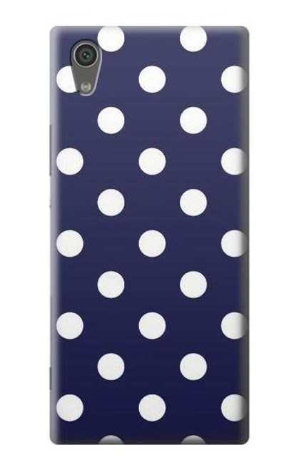 W3533 Bleu à pois Etui Coque Housse et Flip Housse Cuir pour Sony Xperia XA1