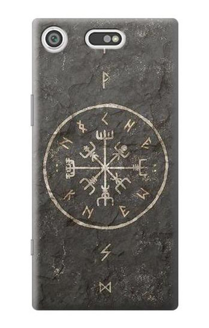 W3413 Ancient Norse Viking Symbole Etui Coque Housse et Flip Housse Cuir pour Sony Xperia XZ1