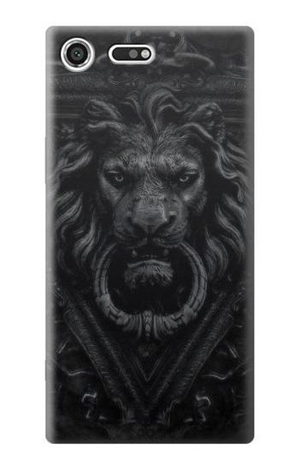 W3619 Lion noir gothique Etui Coque Housse et Flip Housse Cuir pour Sony Xperia XZ Premium