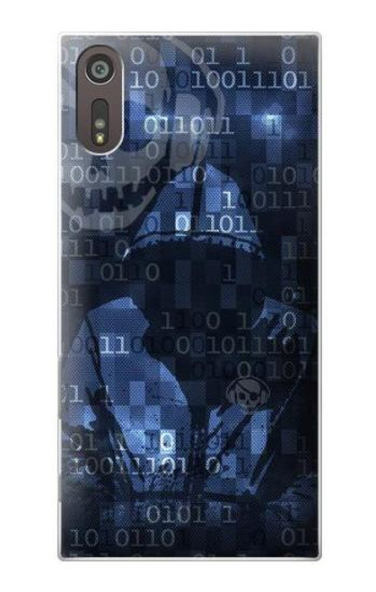 W3431 Numérique Cyber ​​code Hacker Etui Coque Housse et Flip Housse Cuir pour Sony Xperia XZ