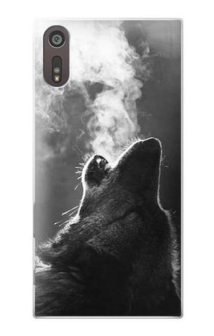 W3505 loup Hurlant Etui Coque Housse et Flip Housse Cuir pour Sony Xperia XZ