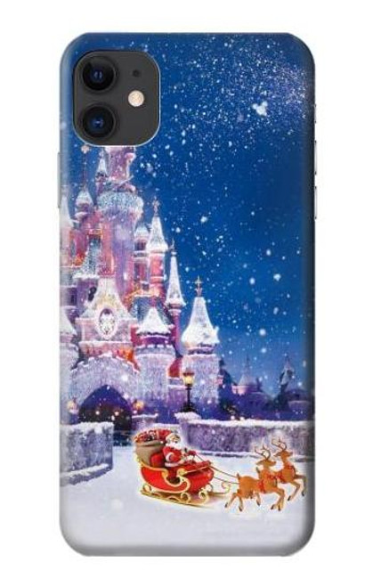 W3282 Château de Santa Noël Etui Coque Housse et Flip Housse Cuir pour iPhone 11