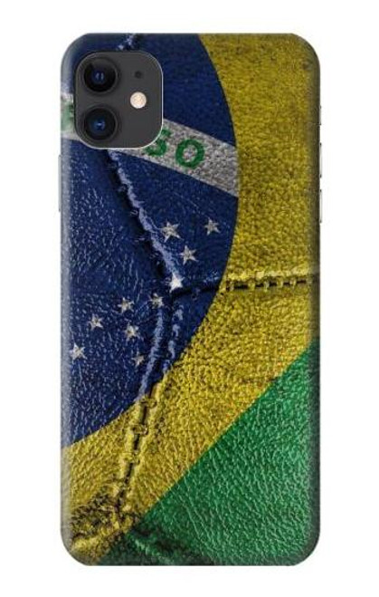 W3297 Brésil Drapeau graphique Football Millésime Etui Coque Housse et Flip Housse Cuir pour iPhone 11