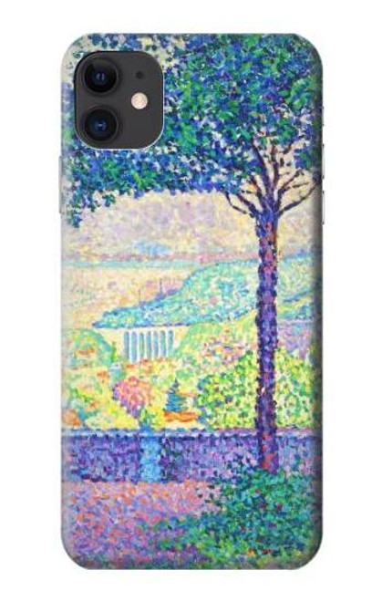 W3349 Paul Signac Terrasse de Meudon Etui Coque Housse et Flip Housse Cuir pour iPhone 11