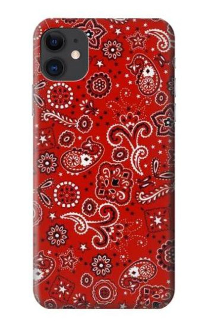 W3354 Rouge classique Bandana Etui Coque Housse et Flip Housse Cuir pour iPhone 11