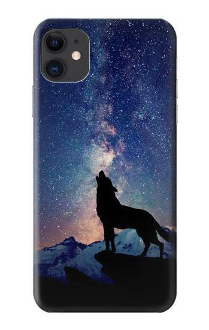 W3555 Loup Hurlant Million étoiles Etui Coque Housse et Flip Housse Cuir pour iPhone 11