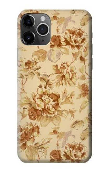 W2180 Motif Fleur Floral Millésime Etui Coque Housse et Flip Housse Cuir pour iPhone 11 Pro