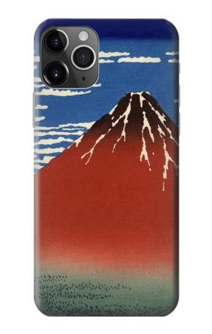 W2390 Katsushika Hokusai Fuji Rouge Etui Coque Housse et Flip Housse Cuir pour iPhone 11 Pro