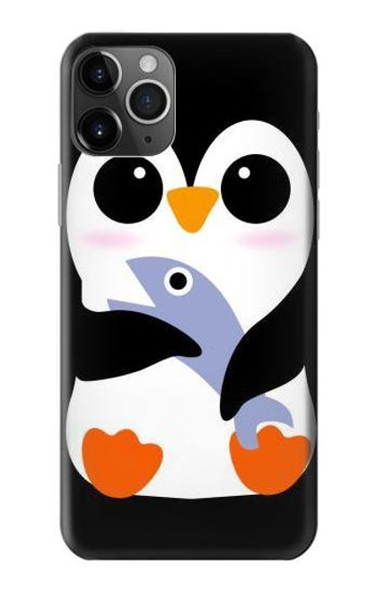 W2631 Mignon Bébé Pingouin Etui Coque Housse et Flip Housse Cuir pour iPhone 11 Pro