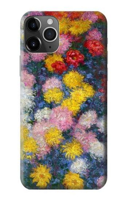 W3342 Claude Monet Chrysanthèmes Etui Coque Housse et Flip Housse Cuir pour iPhone 11 Pro