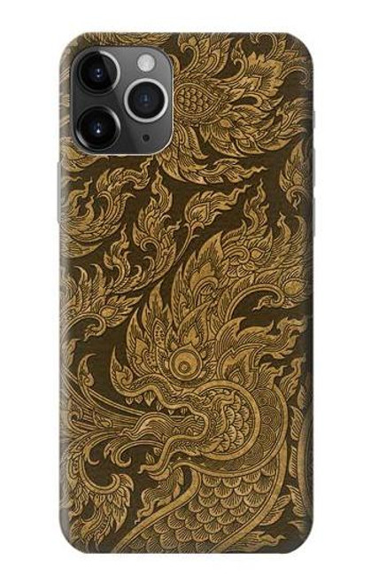 W3382 Thai Art Naga Etui Coque Housse et Flip Housse Cuir pour iPhone 11 Pro