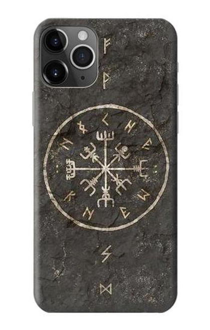 W3413 Ancient Norse Viking Symbole Etui Coque Housse et Flip Housse Cuir pour iPhone 11 Pro