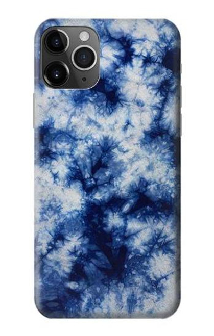 W3439 Tissu Indigo Tie Dye Etui Coque Housse et Flip Housse Cuir pour iPhone 11 Pro