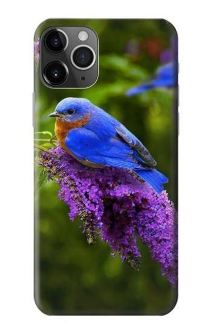 W1565 Oiseau bleu de bonheur Bleu Oiseau Etui Coque Housse et Flip Housse Cuir pour iPhone 11 Pro Max