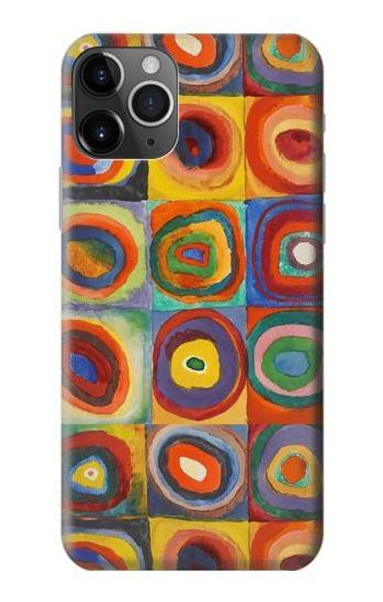 W3409 Carrés cercles concentriques Etui Coque Housse et Flip Housse Cuir pour iPhone 11 Pro Max