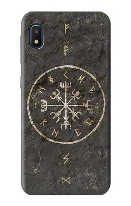 W3413 Ancient Norse Viking Symbole Etui Coque Housse et Flip Housse Cuir pour Samsung Galaxy A10e