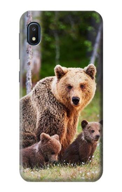 W3558 Famille d'ours Etui Coque Housse et Flip Housse Cuir pour Samsung Galaxy A10e