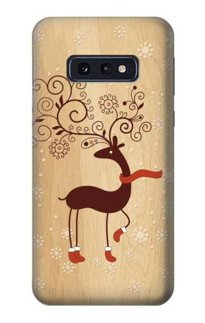 W3081 Bois Raindeer imprimé graphique Etui Coque Housse et Flip Housse Cuir pour Samsung Galaxy S10e