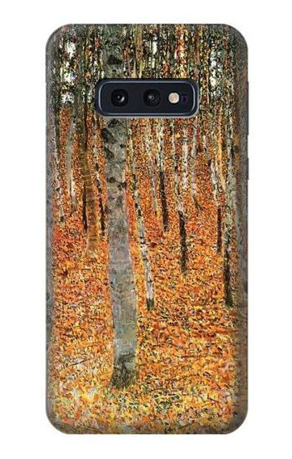 W3380 Gustav Klimt Bouleau Forêt Etui Coque Housse et Flip Housse Cuir pour Samsung Galaxy S10e