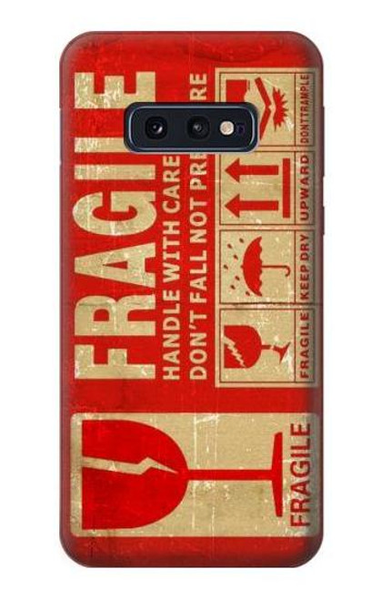 W3552 Millésime Étiquette fragile Etui Coque Housse et Flip Housse Cuir pour Samsung Galaxy S10e