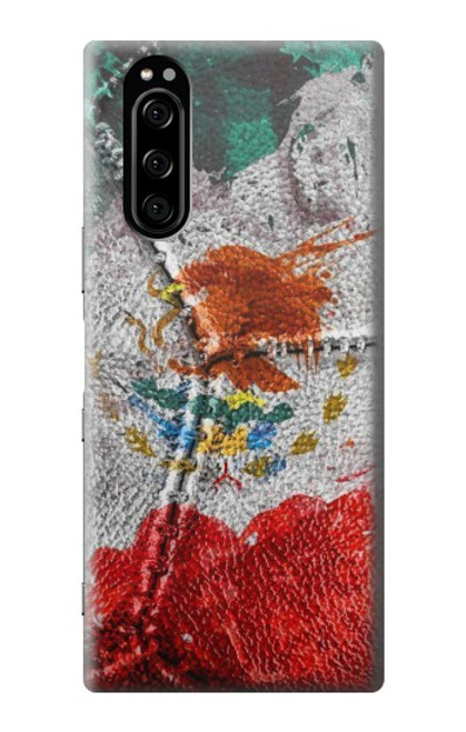 W3314 Mexique Drapeau Vinatage Football Graphique Etui Coque Housse et Flip Housse Cuir pour Sony Xperia 5