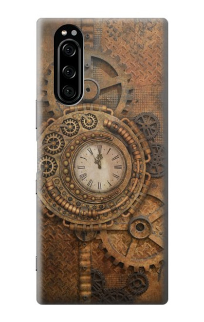 W3401 Horloge vitesse Steampunk Etui Coque Housse et Flip Housse Cuir pour Sony Xperia 5