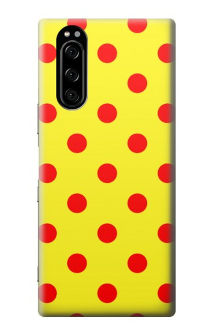 W3526 Rouge tache à pois Etui Coque Housse et Flip Housse Cuir pour Sony Xperia 5