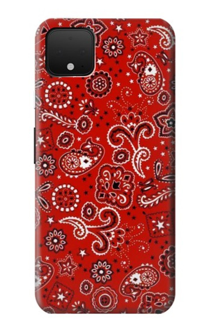 W3354 Rouge classique Bandana Etui Coque Housse et Flip Housse Cuir pour Google Pixel 4