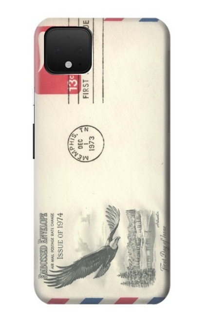 W3551 Art de l'millésimé de la poste enveloppe aérienne Etui Coque Housse et Flip Housse Cuir pour Google Pixel 4