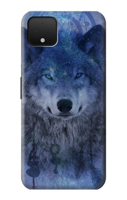 W3410 Loup Dream Catcher Etui Coque Housse et Flip Housse Cuir pour Google Pixel 4 XL