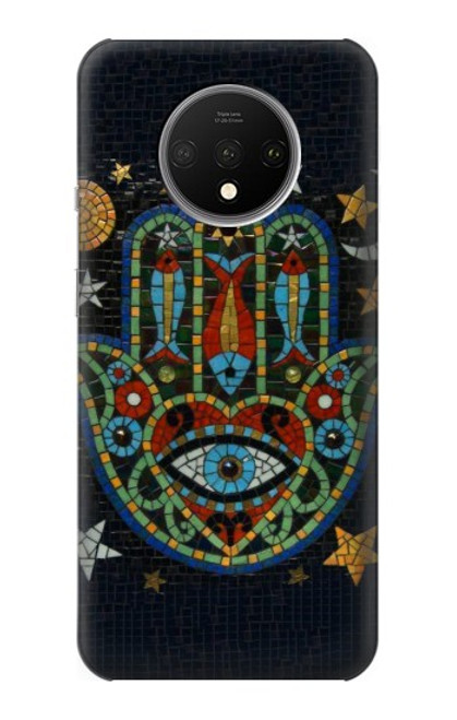 W3175 Hamsa Mosaïques main Etui Coque Housse et Flip Housse Cuir pour OnePlus 7T