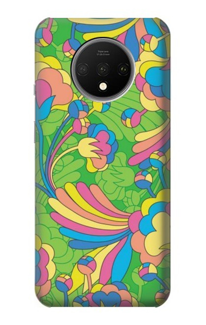 W3273 Fleur Ligne Motif Art Etui Coque Housse et Flip Housse Cuir pour OnePlus 7T