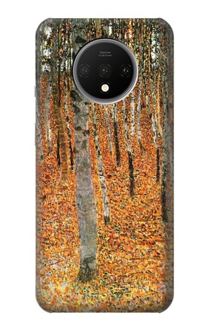 W3380 Gustav Klimt Bouleau Forêt Etui Coque Housse et Flip Housse Cuir pour OnePlus 7T