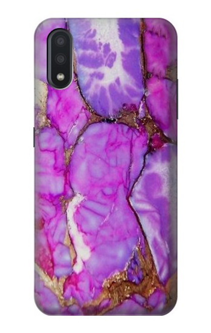 W2907 Violet Turquoise Pierre Etui Coque Housse et Flip Housse Cuir pour Samsung Galaxy A01