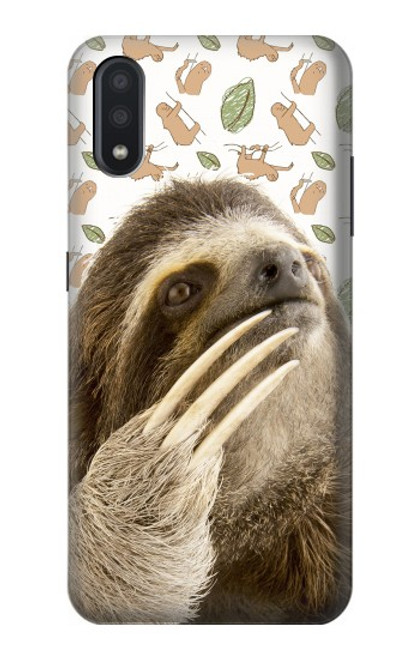 W3559 Motif Sloth Etui Coque Housse et Flip Housse Cuir pour Samsung Galaxy A01