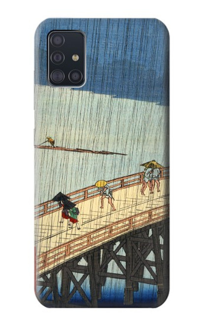 W3347 Utagawa Hiroshige douche soudaine Etui Coque Housse et Flip Housse Cuir pour Samsung Galaxy A51