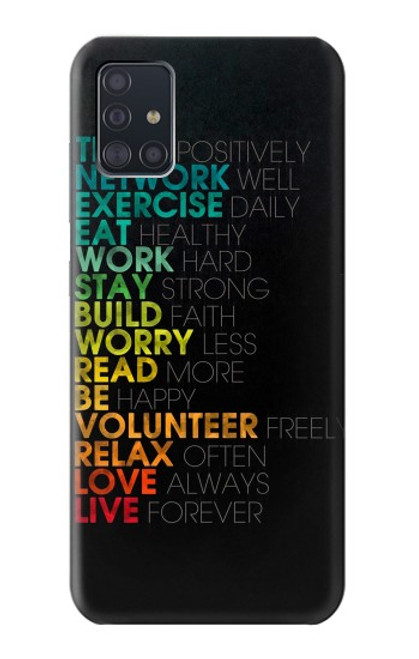 W3523 À des mots Pensez Positifs Etui Coque Housse et Flip Housse Cuir pour Samsung Galaxy A51