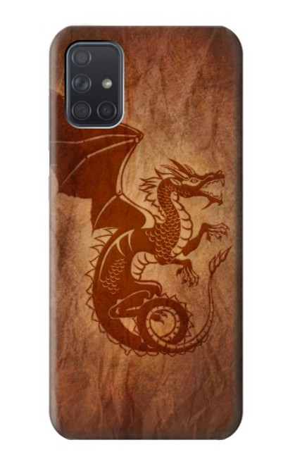 W3086 Rouge dragon Tatouage Etui Coque Housse et Flip Housse Cuir pour Samsung Galaxy A71