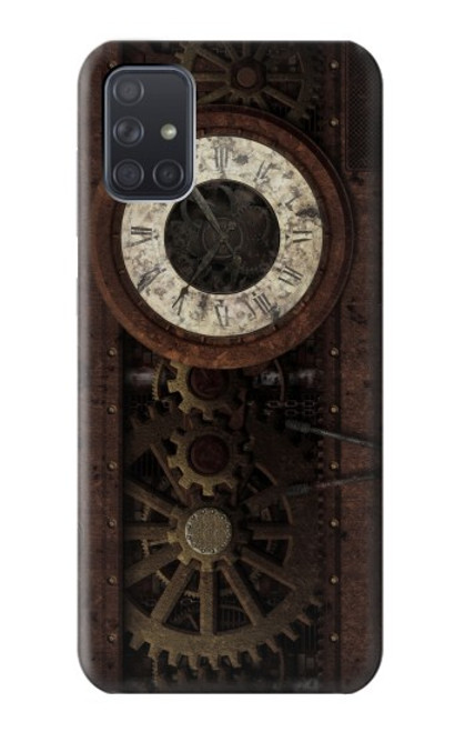 W3221 Gears steampunk Horloge Etui Coque Housse et Flip Housse Cuir pour Samsung Galaxy A71