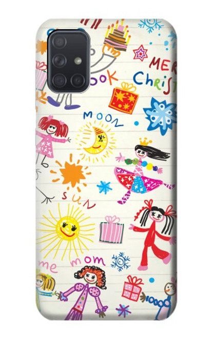 W3280 Dessin enfants Etui Coque Housse et Flip Housse Cuir pour Samsung Galaxy A71