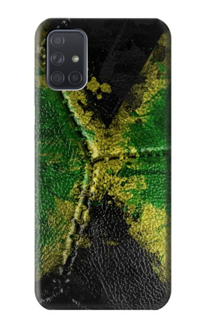 W3319 Jamaïque Drapeau graphique Football Millésime Etui Coque Housse et Flip Housse Cuir pour Samsung Galaxy A71