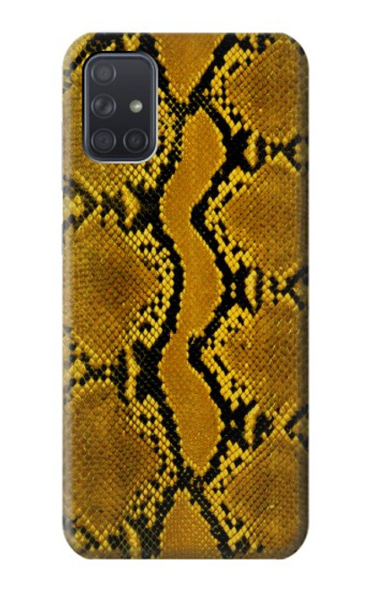 W3365 Python Imprimer Jaune graphique Peau Etui Coque Housse et Flip Housse Cuir pour Samsung Galaxy A71