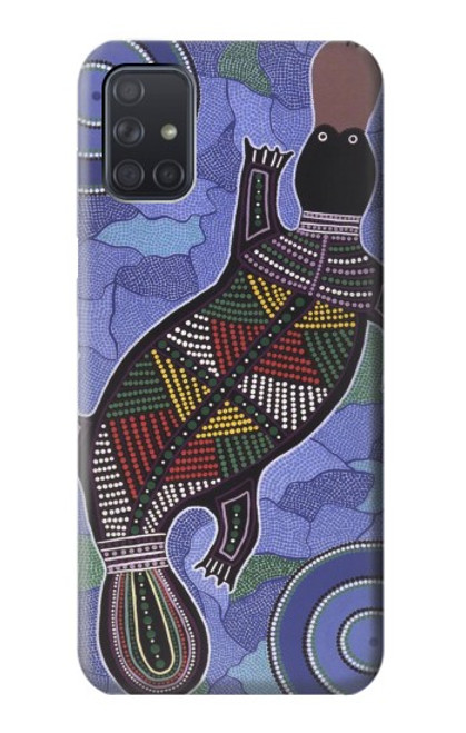 W3387 Platypus Art aborigène d'Australie Etui Coque Housse et Flip Housse Cuir pour Samsung Galaxy A71