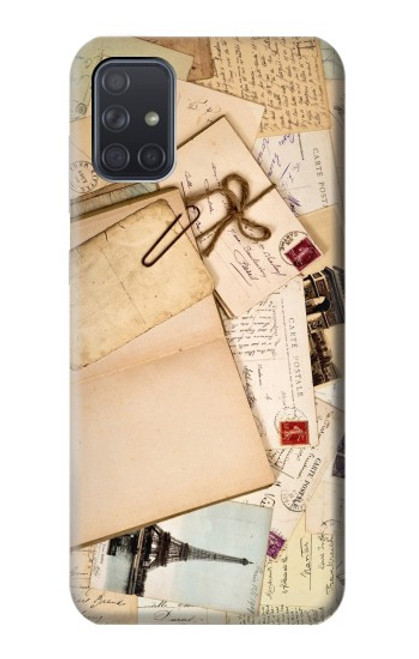 W3397 cartes postales souvenirs Etui Coque Housse et Flip Housse Cuir pour Samsung Galaxy A71