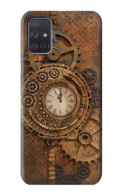 W3401 Horloge vitesse Steampunk Etui Coque Housse et Flip Housse Cuir pour Samsung Galaxy A71